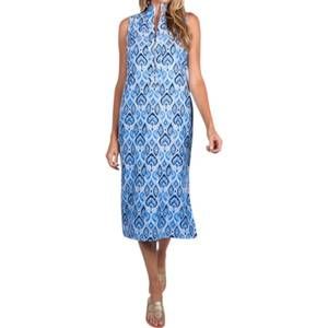 NEW SAIL TO SABLE sleeveless midi tunic dress in blue